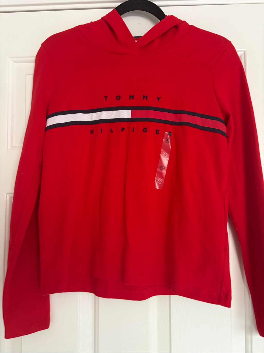 Nwt Tommy Hilfiger Vibrant Red Pullover Hoodie With Tag